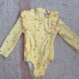 Petit Lem Yellow Floral One-Piece Swimsuit (6-12 months)